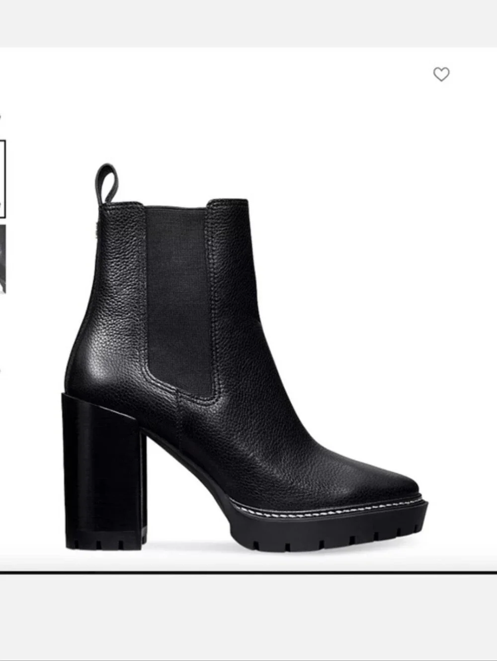 Tory Burch Carso 70mm Lug Sole Boots Black Leather Sz 9.5